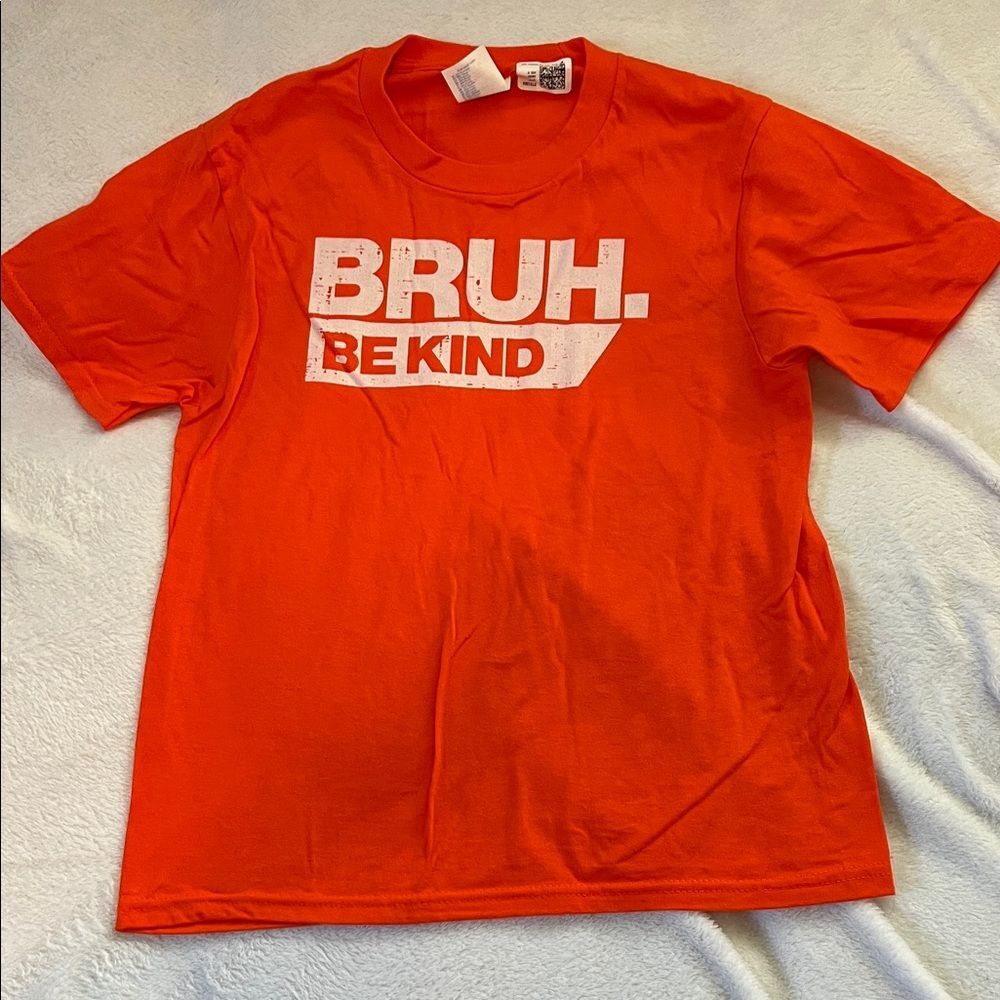 Bruh Be Kind Orange Graphic T-Shirt (Youth M)